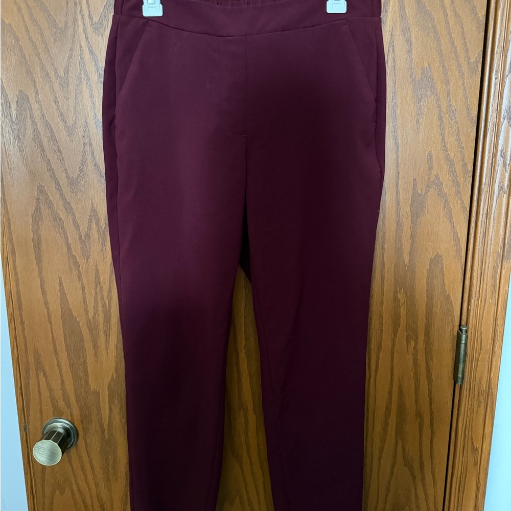 Nine West Deep Burgundy Ankle Crop Pants